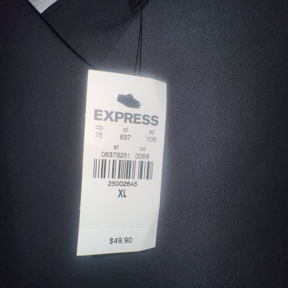 โจ Express Black Draped Asymmetrical Top | XL | NWT โจ - Picture 5 of 7